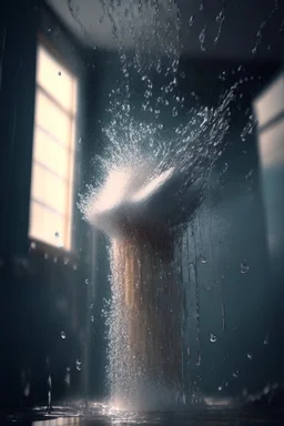 Falling showering , HD, octane render, 8k resolution