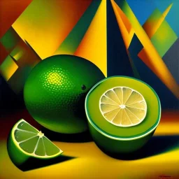 cubist painting of a lime