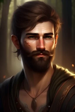 Fantasy theme, man with very short brown hair and a short beard