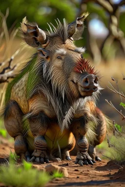 Warthog pumbaa sitting