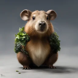 tabletop role-playing miniature of a capybara-cow-koala-hybrid. concept art hyperrealism