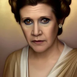 [[extrem stunning photorealistic Carrie Fisher as Princess Leia]] :: [[photorealistic brown eyes, short hair, head and shoulders portrait, 8k resolution photorealistic portrait by Greg Rutkowski, Artgerm, WLOP, Alphonse Mucha, dynamic lighting, hyperdetailed, intricately detailed, triadic colors]]