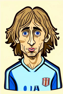 Luka Modric Croatian soccer player cartoon 2d