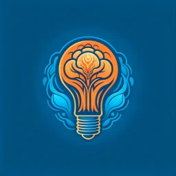 Logo for a company where the image is a caravel-shaped light bulb with a brain inside.