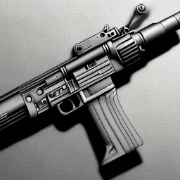 pistol, grey background