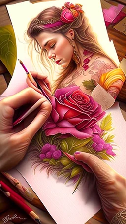 love letter, art, drawing, very realistic, detailed, vibrant colors.