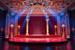 image of a Royal stage with 3d fractal base decoration with large dance area