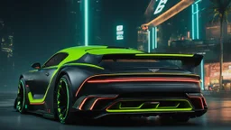 Bentley Mulliner Bacalar ultimate need for speed tuning Mansory Cyberpunk 2077 neon Style Rear View, Super Detailed, desktop wallpaper, 4K