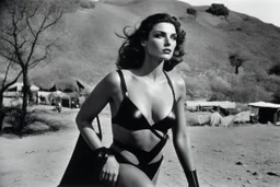 [photo by helmut newton in agent provocateur on the arena] Her complexion, after years spent training under the sun, bore the mark of a warrior who had weathered countless battles. Though her face spoke of hardship, there was also an air of grace and serenity that emanated from her every pore. Selene's physique was a testament to her dedication and discipline. Her muscular frame hinted at her physical prowess, yet her movements were fluid, as if she danced with the wind itself.