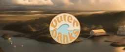 Netflix's Outer Banks, with elements of new york landscape and a Blackpool tower, Miami scenery, and Wild west aspects, with boats, also elements of Devon, in one giant land, realistic, drone shot, background. Scenery, yellow sky, Outerbanks, Outerbanks, Outer Banks, Netflix Outer Bank's, Y2K, Huge landscape, a whole island, The Outer Banks, greenery, golf course, rich neighbourhood.