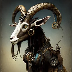 goat with fishtail steampunk style