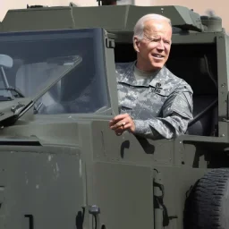  Joe Biden driving a military Vehicle