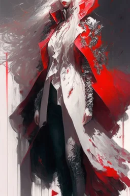 full body portrait, digital illustration, CHANEL, blond, gothic, red clothes, masterpiece, anime style, pale skin, perfect anatomy, centered, approaching perfection, dynamic, highly detailed, artstation, concept art, smooth, sharp focus, illustration, art by Wadim Kashin, intricate details, insanely detailed, concept art by Stephen Gammell, Pino Daheny, Jeremy Mann, Alex Maleev, Carne_Griffiths, cinematic lighting, sunlight, sunbeams, fine art, bright colors, vibrant colors