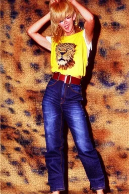 year 1996 denim fashion. Loose, baggy, low waist Combat pants and t-shirt. Colors: denim blue, blue, purple, cream, khaki, light green, lilac, plum, orange, terracotta, red, light yellow, lion yellow, pink, dark blue, beige. leopard, Cheetah . Latex in small part. Kylie Minogue, Tyra Banks,Julia Roberts. leg warmer. Cargo pants.