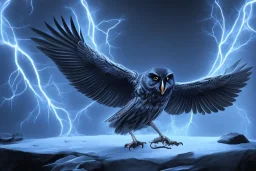 RAVEN snow winged OWL lightning