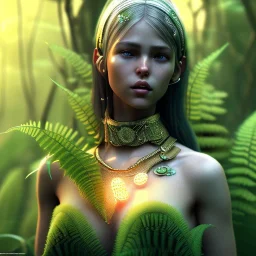 very very very very detailed photorealistic fern girl, fantasy art, octane render, redshift render,ambient lighting, god rays