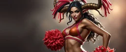orcish cheerleader full body portrait