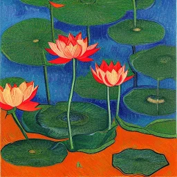 Lotus tea logo , vangogh