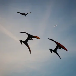  pterosaurs flying in the sky