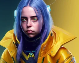 Billie Eilish, in stockings, cyberpunk2077