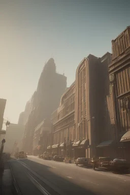 Art deco style architecture cityscape