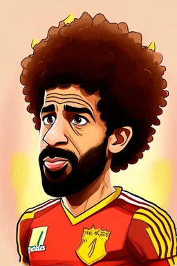 Mohamed Salah Egyptian football player cartoon 2d