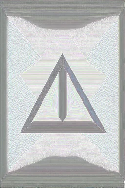 Pale pastel Serpinski triangle with the open triangels filled in with black and white optical art