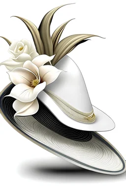 Imagine a stylized and whimsical hat as the main focus of the image. The hat is adorned with an elegant Calla Lily emerging gracefully, creating a visually appealing and artistic representation. There's no accompanying person or facial features, keeping the design clean and straightforward. This hat, with the blooming flower, serves as a distinctive and charming profile picture for your flower store.