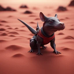 pen outline, in the style of Escher, bat sparrow female ninja dog rat hippo witch on the red sand beach ,bokeh like f/0.8, tilt-shift lens 8k, high detail, smooth render, down-light, unreal engine