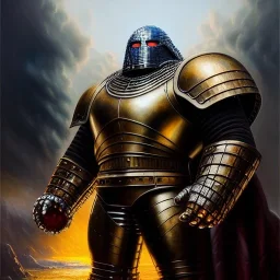 Ultra detailed fullbody Portrait in oil on canvas of Iron Monger with armor,intense stare,extremely detailed digital painting, extremely detailed face,crystal clear Big eyes, mystical colors ,perfectly centered image, perfect composition, rim light, beautiful lighting,masterpiece,8k, stunning scene, raytracing, anatomically correct, in the style of robert e howard and Ken Kelley and Ohrai Noriyoshi and Simon Bisley and tomzj1