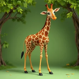 a character of a giraffe ,stand complete figure, hanna&barbera style