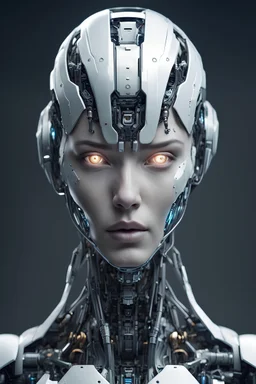 futuristic AI humanoid cyborg with high detail and very neat features