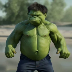 Hulk toddler, hyper realistic