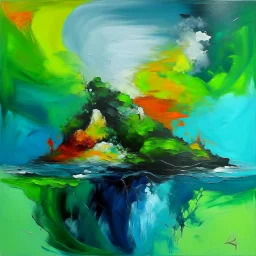 Abstract painting lonely island