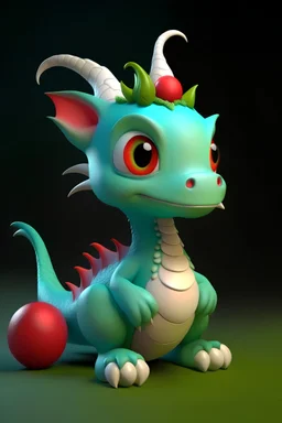 3D toy, IP, cute little dragon, fashion, festive,