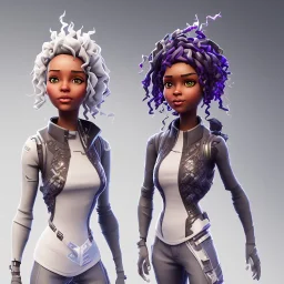 a skin fortnite of flora cherry black girl curly hair gray eyes