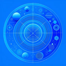 mathematics illustration blue colors