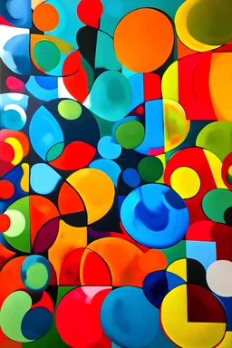 abstract big SHAPES acrylic painting