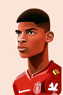 Marcus Rashford English football player ,cartoon 2d