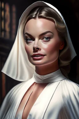 Margot Robbie as a nun.half body shot