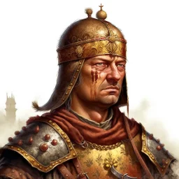 fantasy, portrait, face, town guardsman, early medieval, european, white background