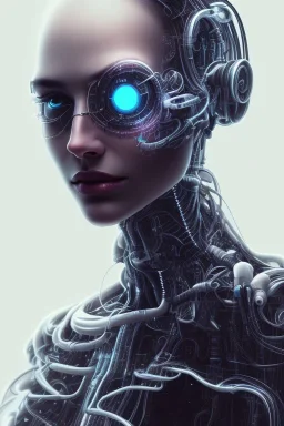 cyberpunk, head, women, portrai, face cry, black eye tears, tron, cyborg, robot, cyborg, white hair, seven , perfekt, real, dream, hr giger