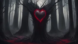 dark mother heart bleeding in the forest