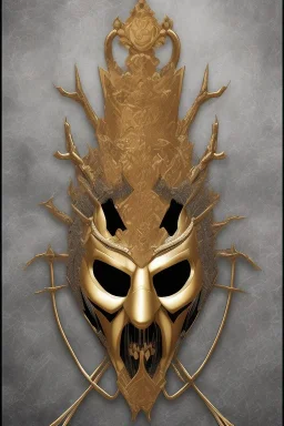 Realistic geometric shape anime black metal corpsepaint Slipknot Joey mask god with golden crown