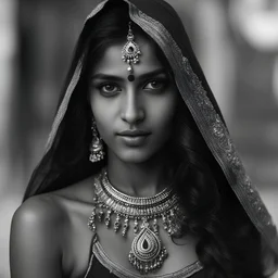 close-up, portrait photo, looking into camera, of a beautiful Indian girl,