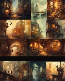 a collection of poems, a window into the world of fairy tales, a set of dreams, a light watercolor sketch, by Leonid Afremov & Benedick Bana & Atelier Olschinsky & Ian McQue