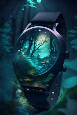 A wrist watch integrated with nature, with night lights