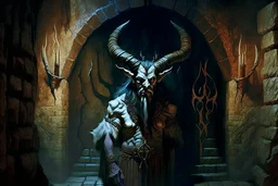 the horned god baal in the castle dungeon