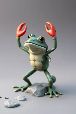 hi poly Mud Crab Frog T-pose just the character and simple background