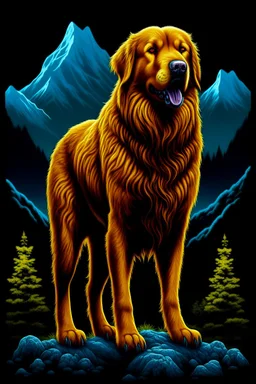 Full body Hermoso perro "Bernés de la Montaña" Arte illustration, colores contrastantes, calidad ultra, hiperdetallado, 12k